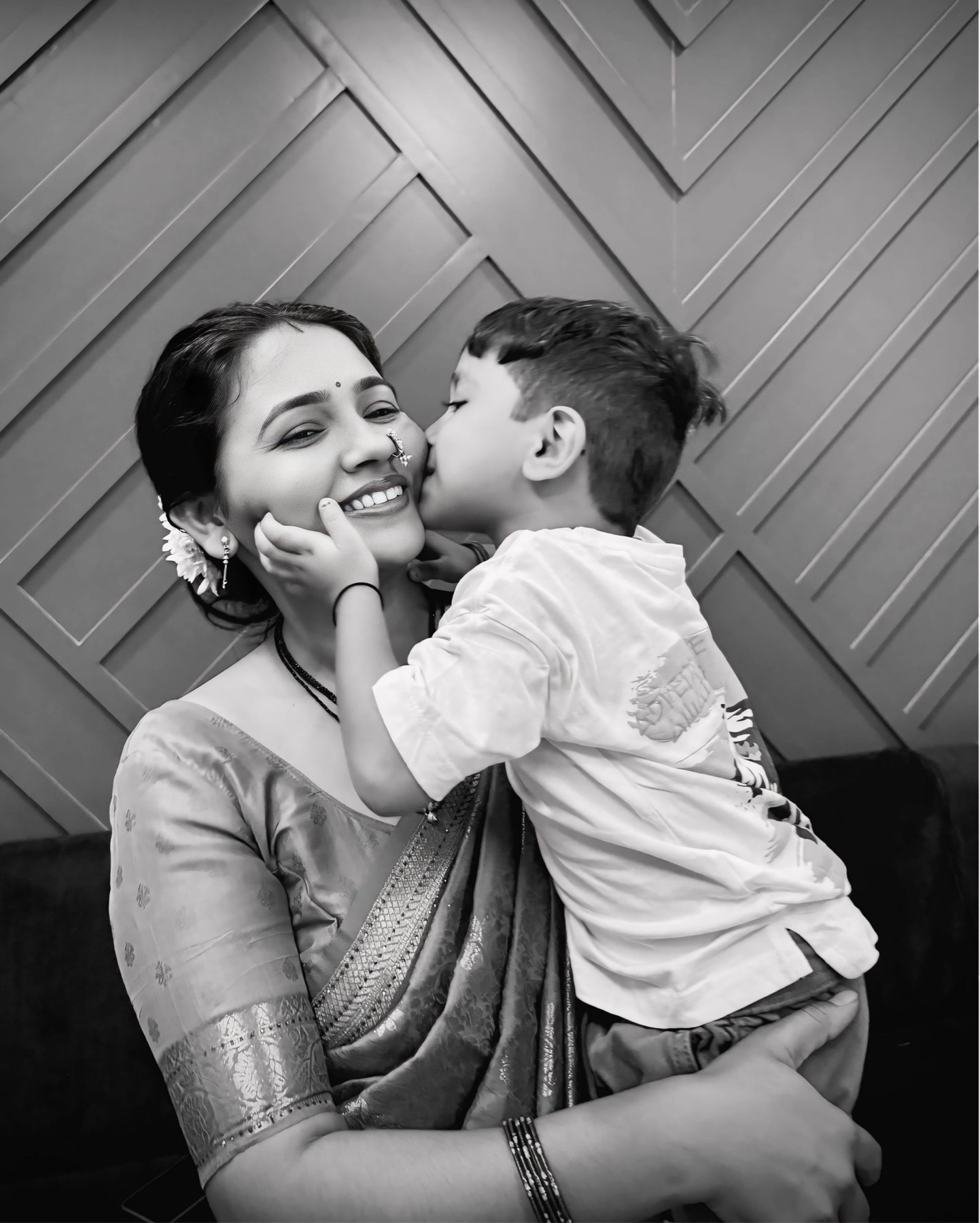 A mother and child sharing an affectionate moment