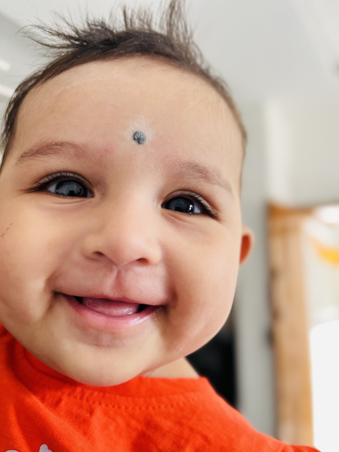 A smiling baby portrait